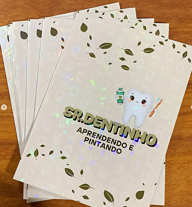 Kit 10 livros de Colorir Infantil Odontopediatria: Livrinho Sr. D