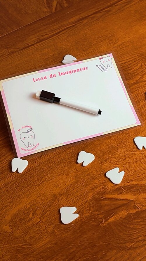 Kit Mini Lousa com Canetinha e Apagador – Lembrancinha Odontologia Personalizada
