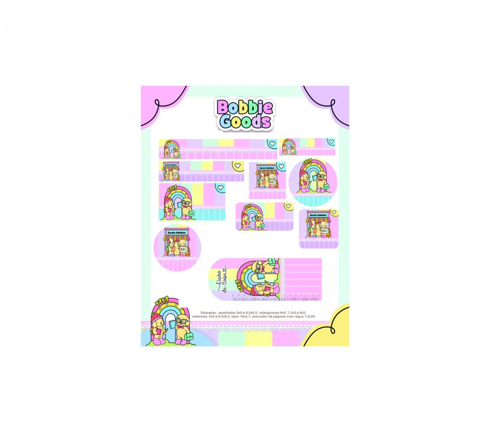Arquivo Digital Etiquetas Escolares BOBBIE GOODS