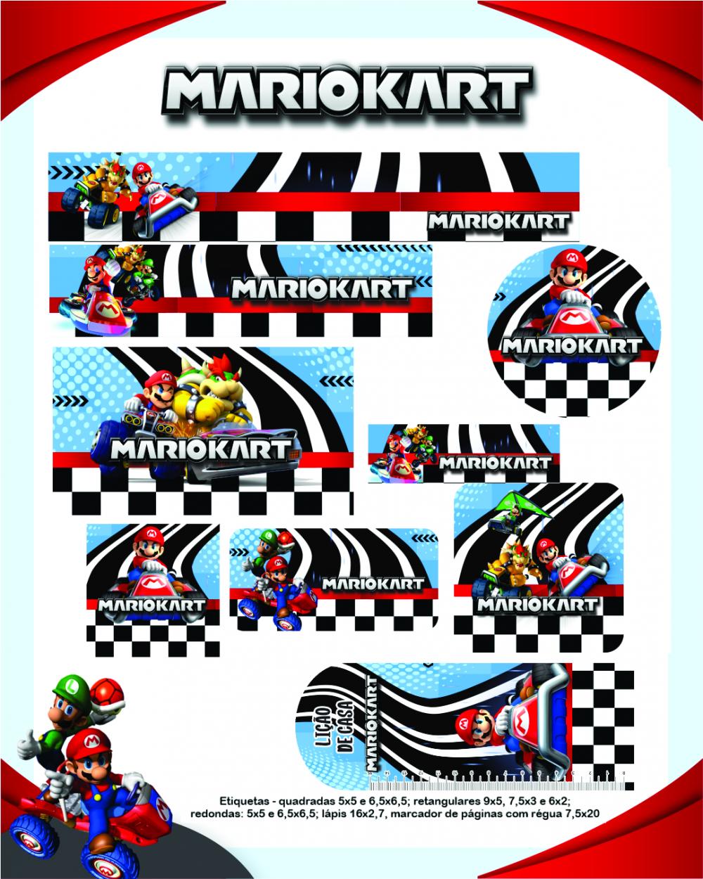 Arquivo Digital Etiquetas Escolares Mario Kart