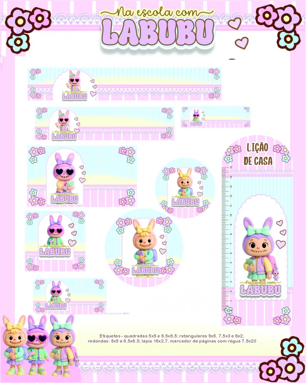 Arquivo Digital Etiquetas Escolares LABUBU