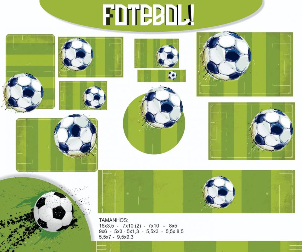 Kit Digital Etiquetas Escolares Campo de Futebol