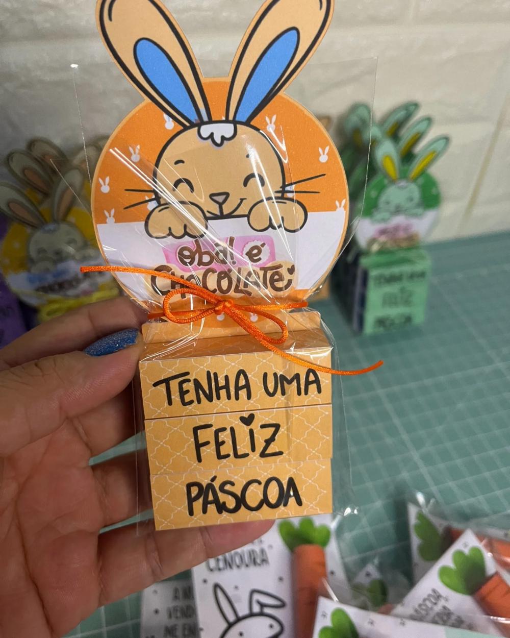 Kit Digital Porta bis triplo coelho de páscoa