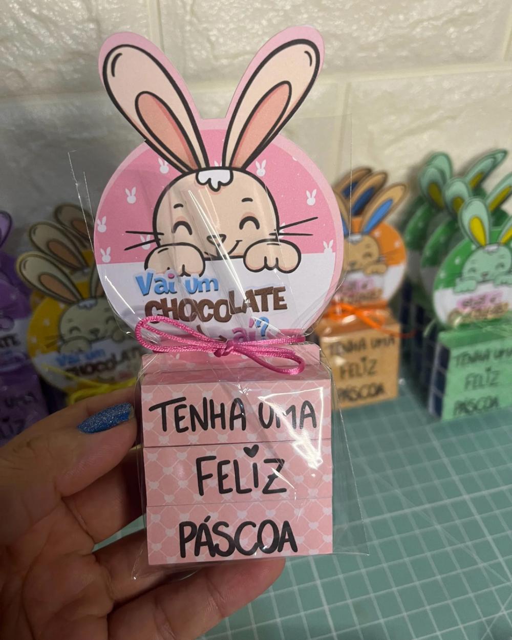 Kit Digital Porta bis triplo coelho de páscoa