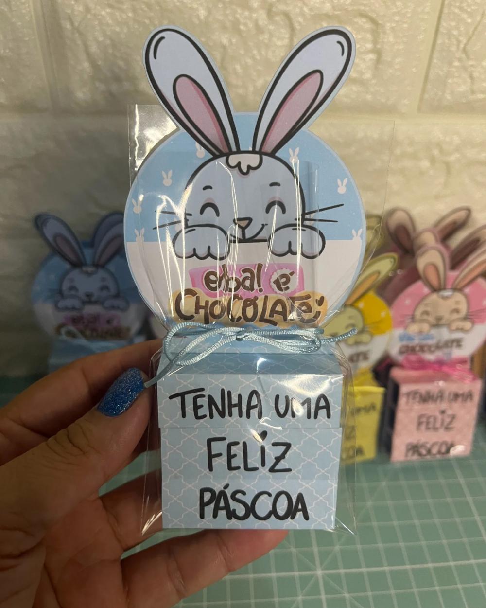 Kit Digital Porta bis triplo coelho de páscoa