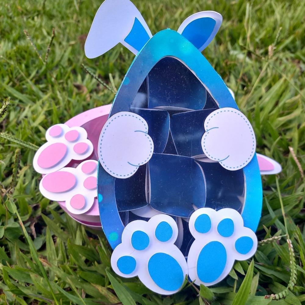 Arquivo Digital Caixinha com visor coelho de páscoa