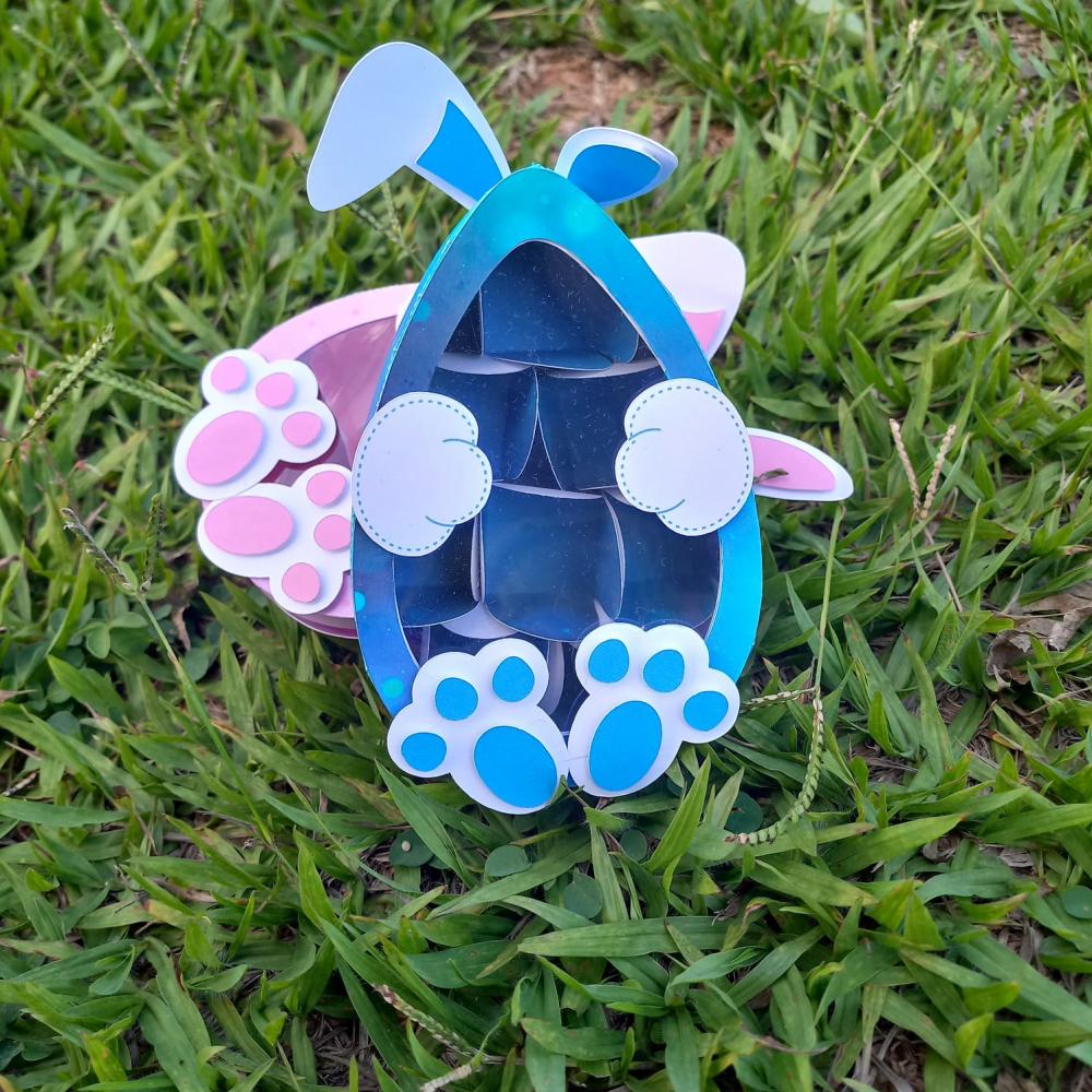 Arquivo Digital Caixinha com visor coelho de páscoa