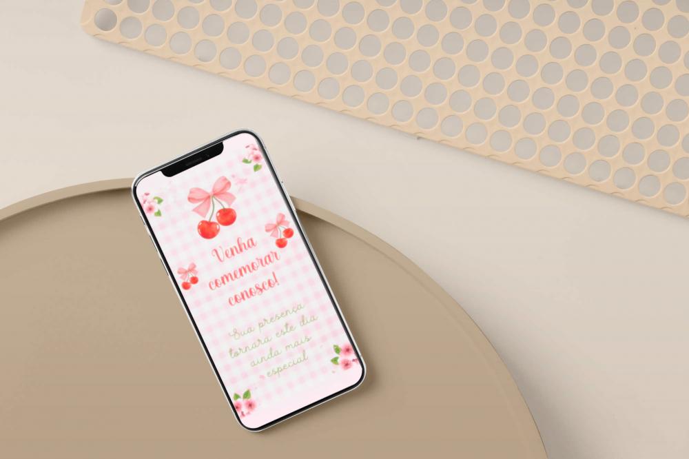 Convite Digital Animado com Foto Cerejinha