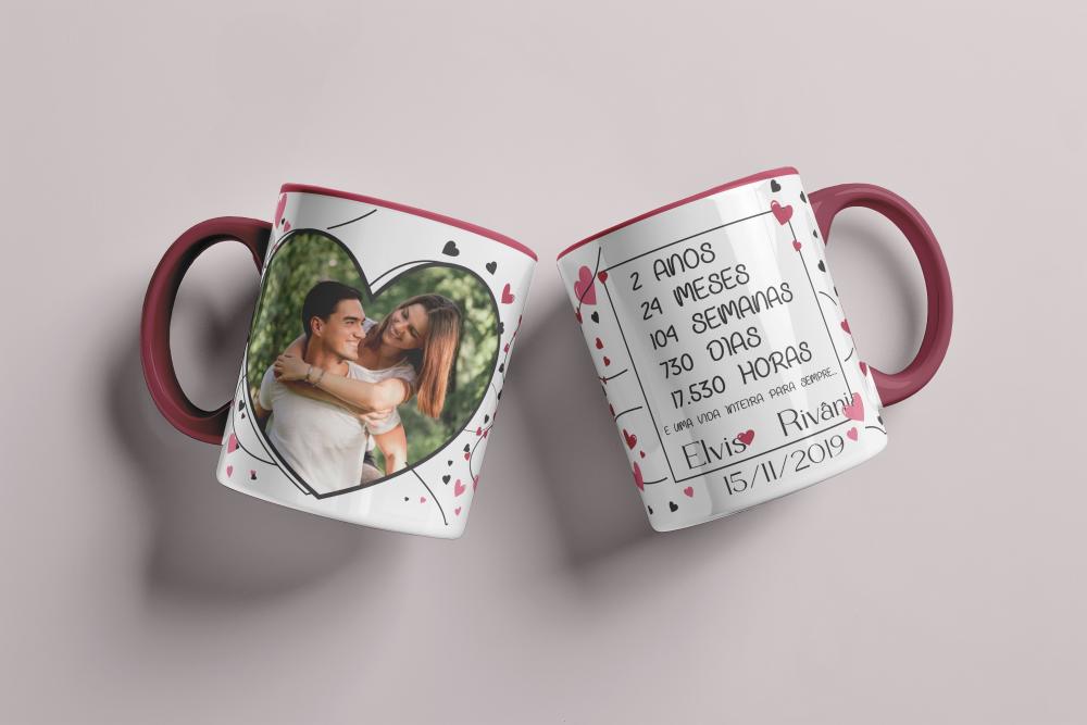Arquivo Digital Arte para Caneca Coração Apaixonado