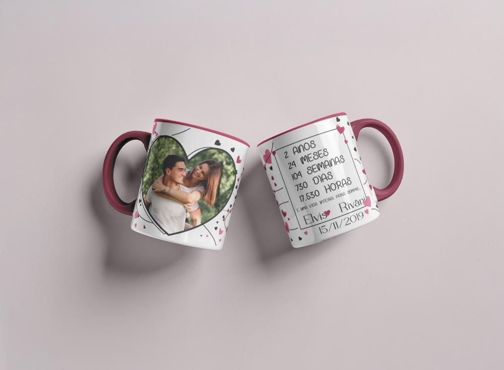 Arquivo Digital Arte para Caneca Coração Apaixonado