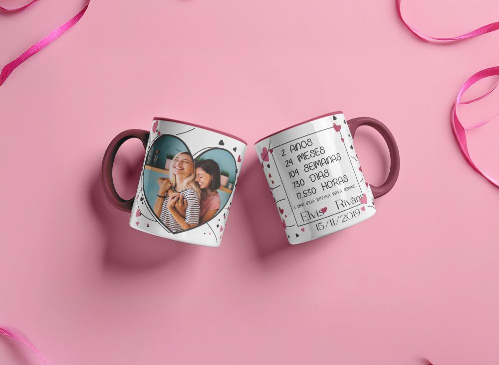 Arquivo Digital Arte para Caneca Coração Apaixonado