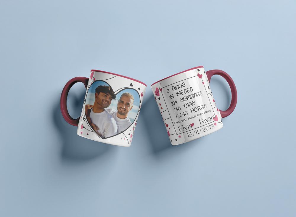 Arquivo Digital Arte para Caneca Coração Apaixonado