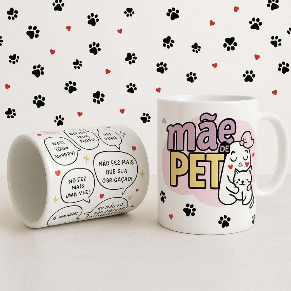 Kit Digital Artes Canecas Dia das Mães + mãe de Pet