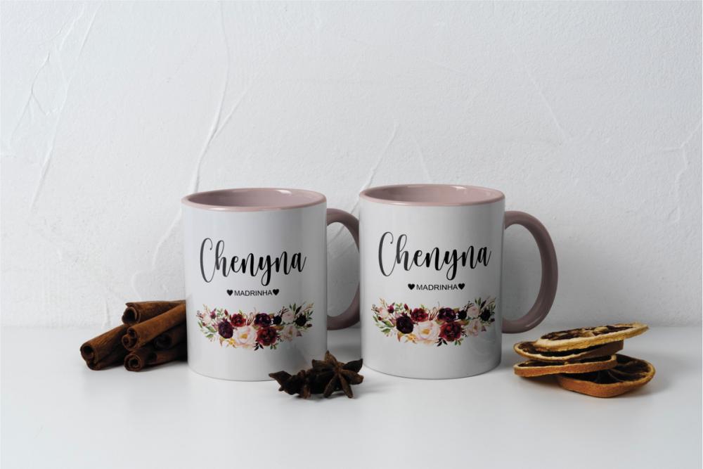 Kit Digital Artes Canecas Pai, Madrinha e Padrinho