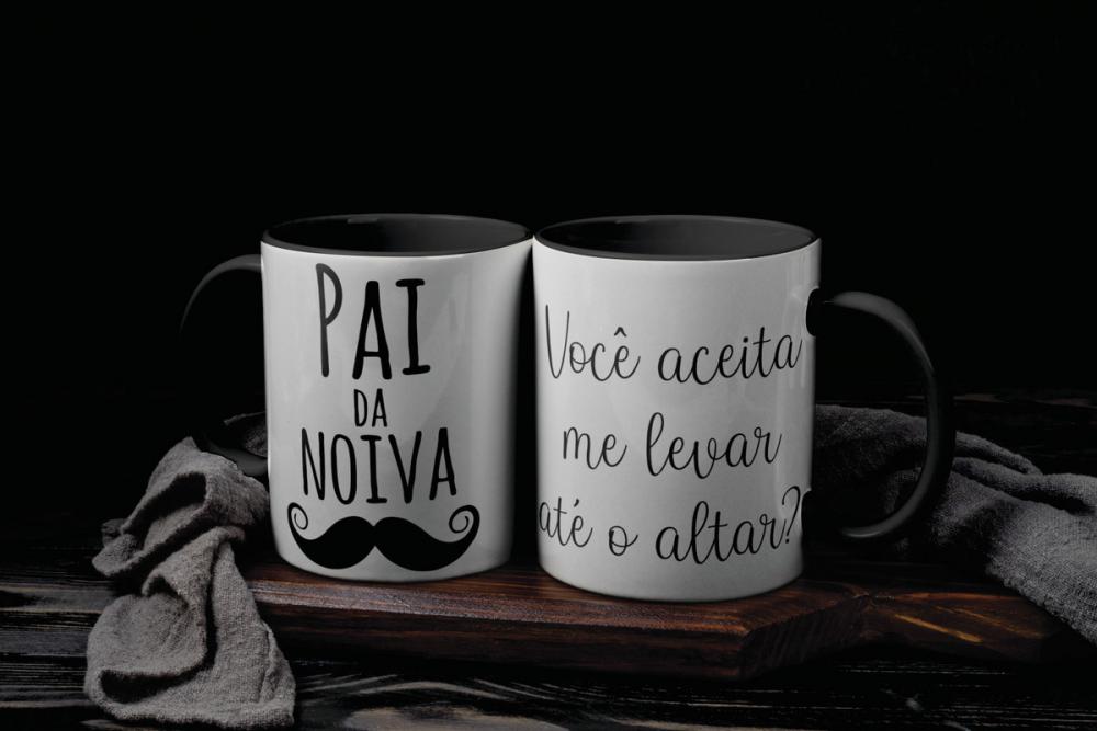 Kit Digital Artes Canecas Pai, Madrinha e Padrinho