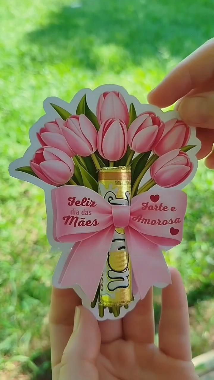 Arquivo Digital Porta Batom Buquê de Flores Dia Das Mães