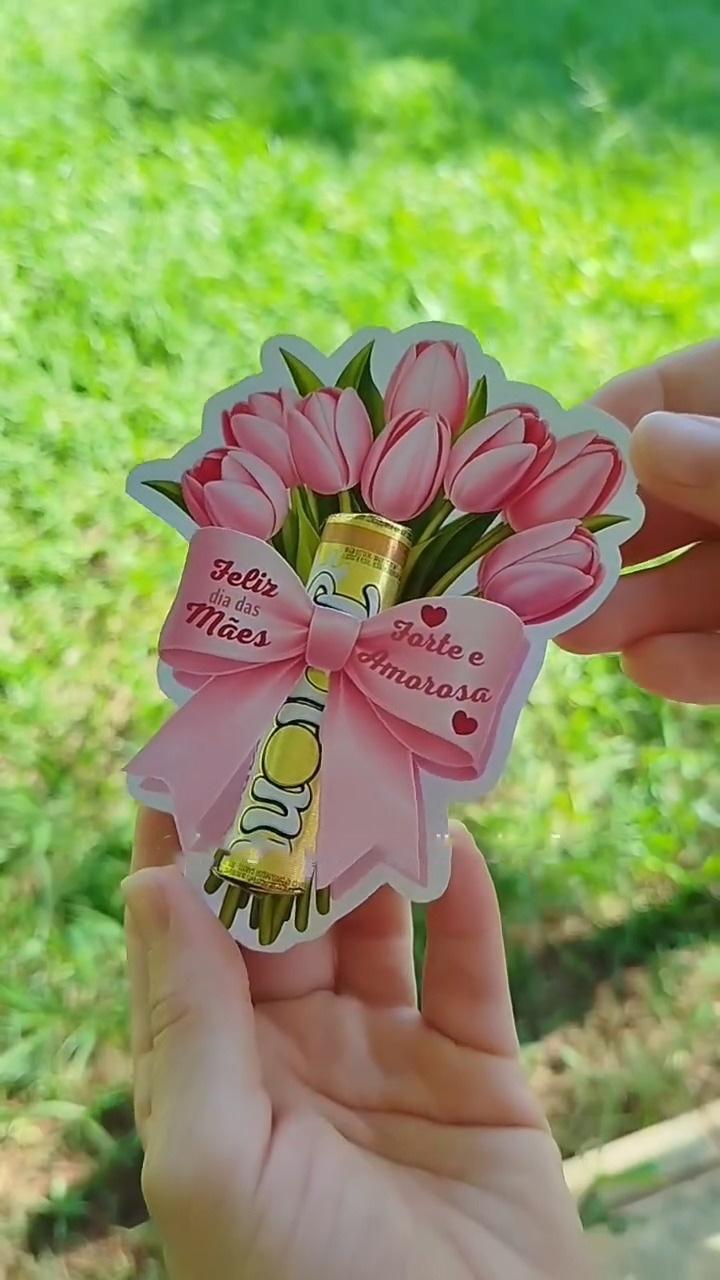Arquivo Digital Porta Batom Buquê de Flores Dia Das Mães