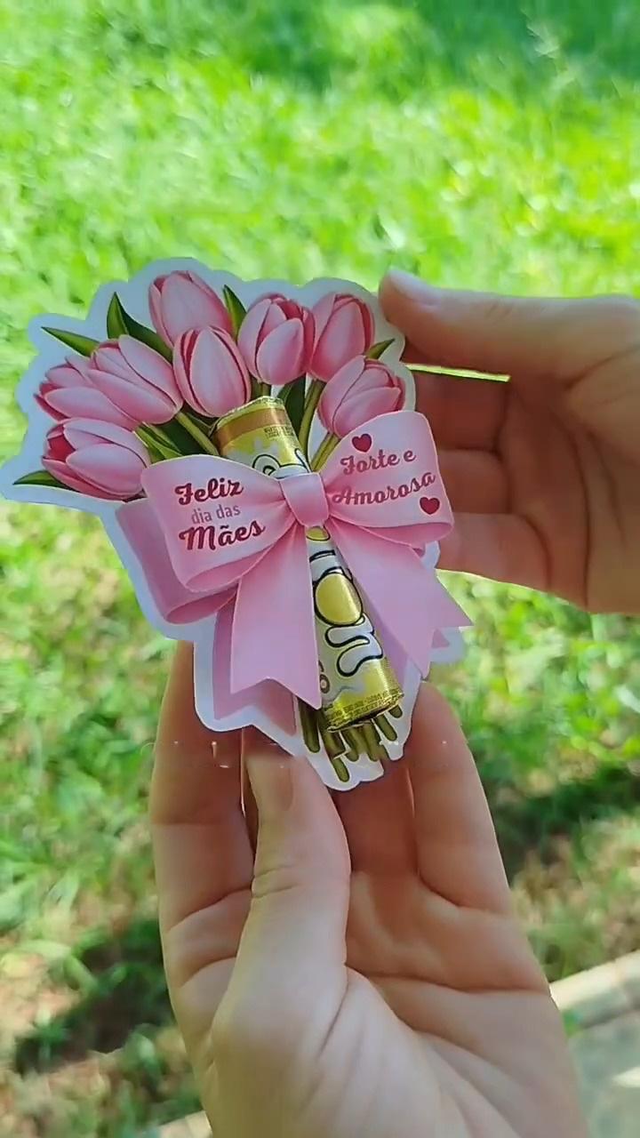 Arquivo Digital Porta Batom Buquê de Flores Dia Das Mães