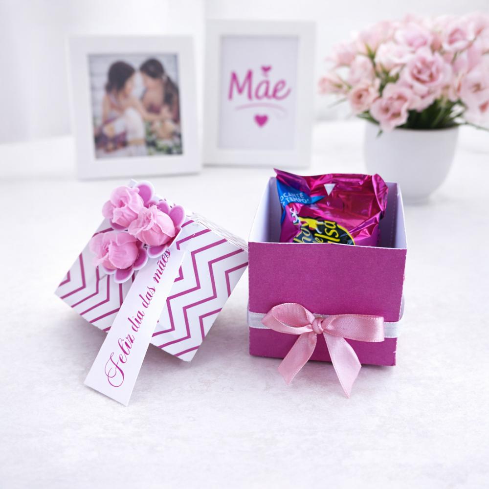 Kit Arquivo Digital Caixinha  Rosa Porta Bombons Dia das Mães