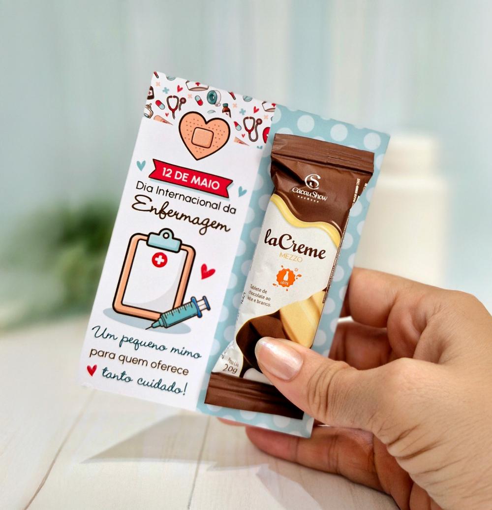 Arquivo Digital Card porta chocolate Dia da enfermagem