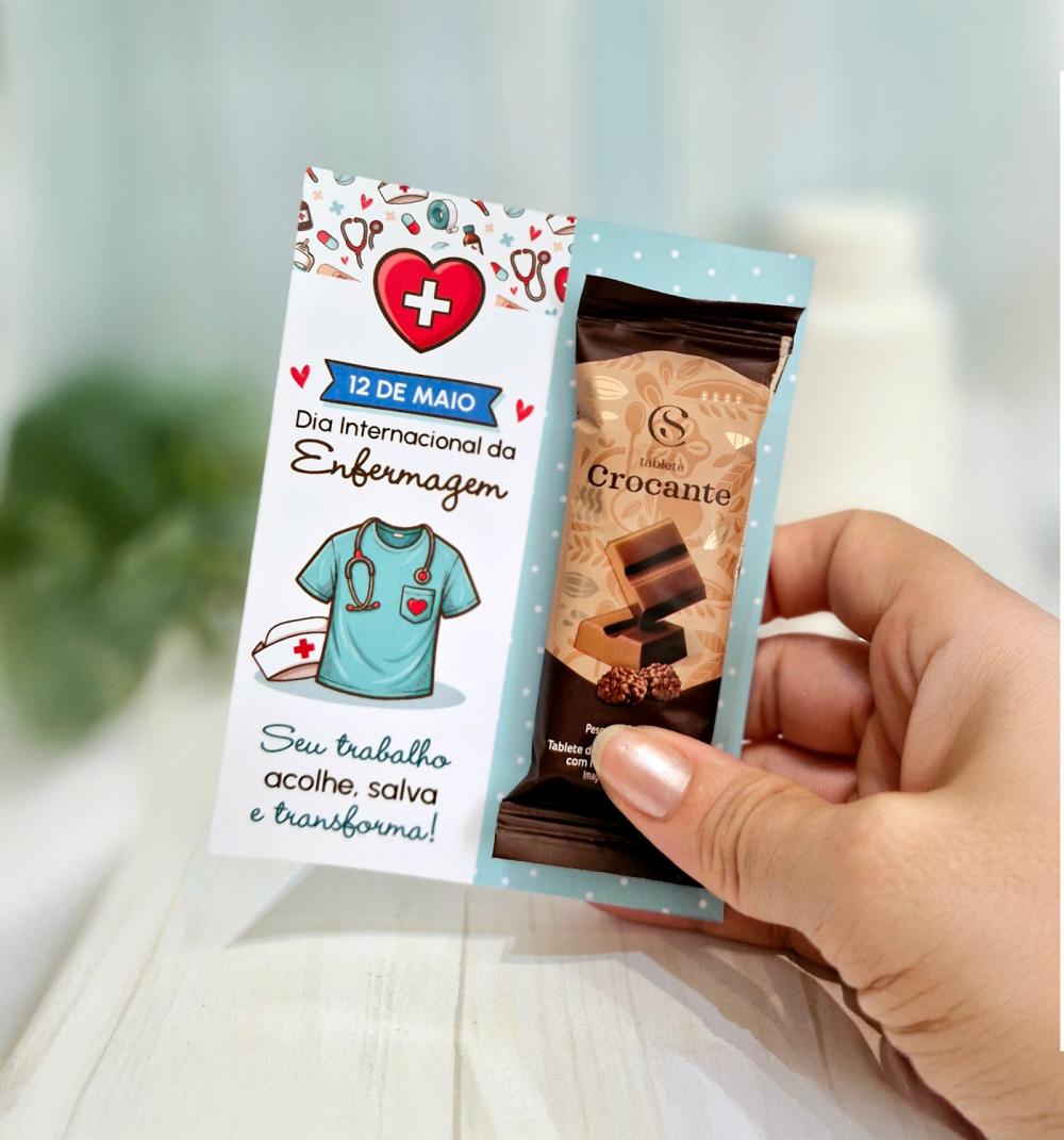 Arquivo Digital Card porta chocolate Dia da enfermagem