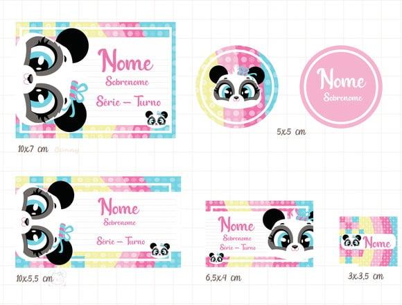 Arquivo Digital Etiquetas Escolares Panda Puket