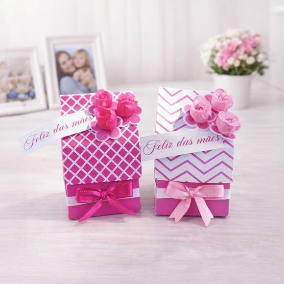 Kit Arquivo Digital Caixinha Rosa Porta Bombons Dia das Mãe