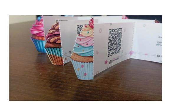 Kit Arquivo Digital Cartão de Visitas Cup Cakes Retrovisor
