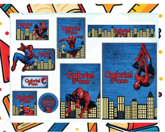 Kit Digital Etiquetas Escolares Homem Aranha (3 Temas)