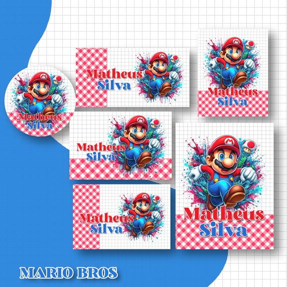 Arquivo Digital Kit Etiquetas Escolares Súper Mário Bros