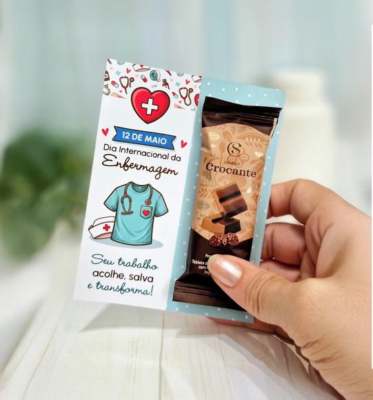 Arquivo Digital Card Porta Chocolate Dia da Enfermagem