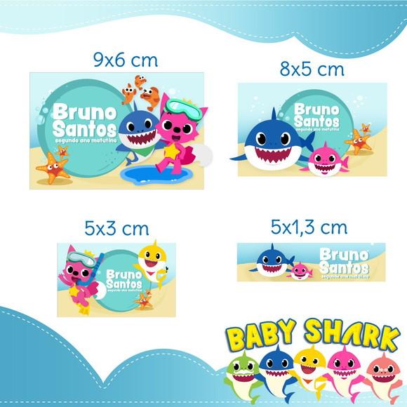 Arquivo Digital Etiquetas Escolares Baby Shark