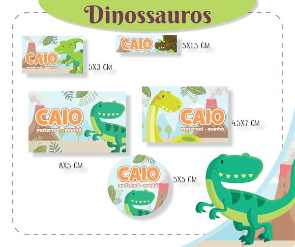 Arquivo Digital Etiquetas Escolares Dinossauros