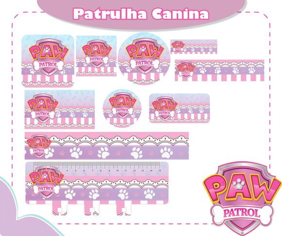 Arquivo Digital Etiquetas Escolares Patrulha Canina Menina