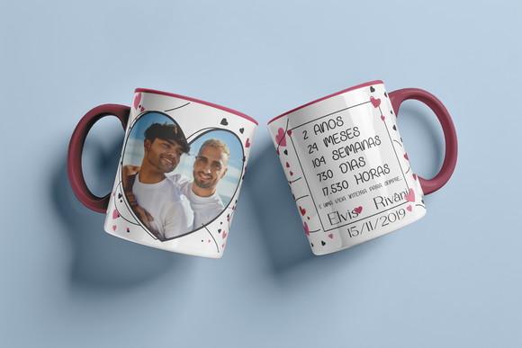 Arquivo Digital Arte para Caneca Coração Apaixonado