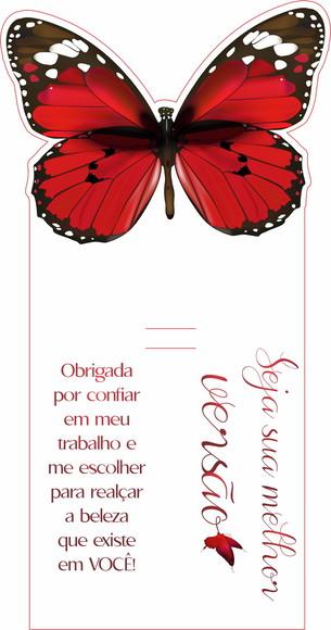 Arquivo Digital Borboleta Vermelha Porta Escova de Cílios