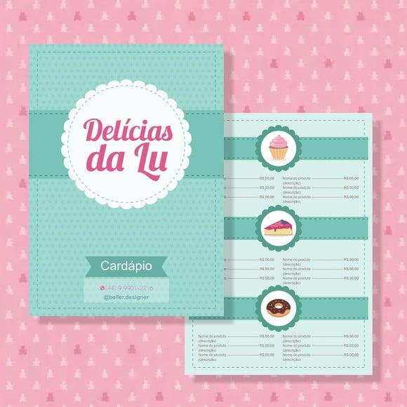 Arquivo digital cardápio de doces (VOCÊ MESMO EDITA)