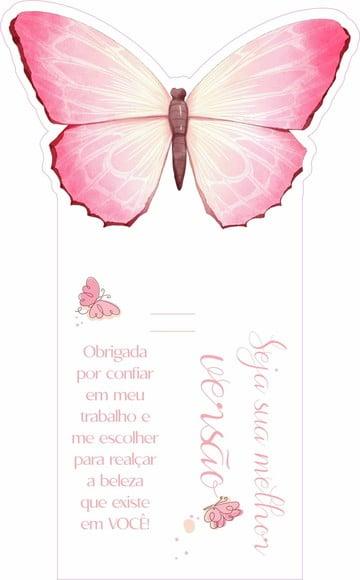 Arquivo Digital Cartão Borboleta Rosa Bb para Escovinha Cíli