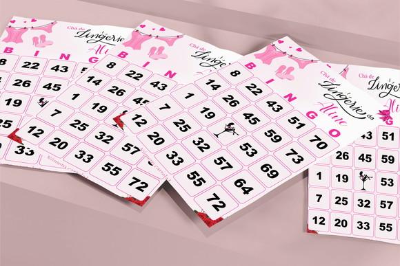 Arquivo Digital Cartelas de Bingo Chá de Lingerie com Nome