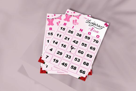 Arquivo Digital Cartelas de Bingo Chá de Lingerie com Nome