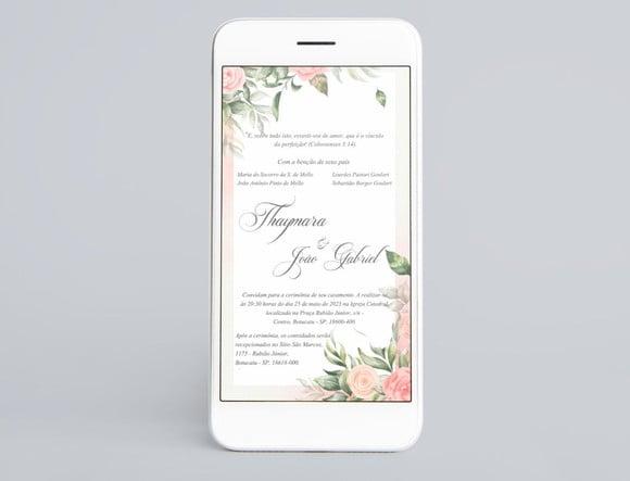 Arquivo Digital Convite Casamento Floral.