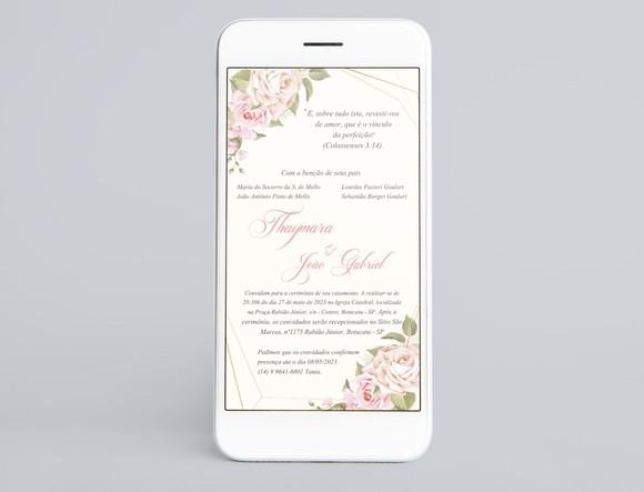 Arquivo Digital Convite Casamento Floral.