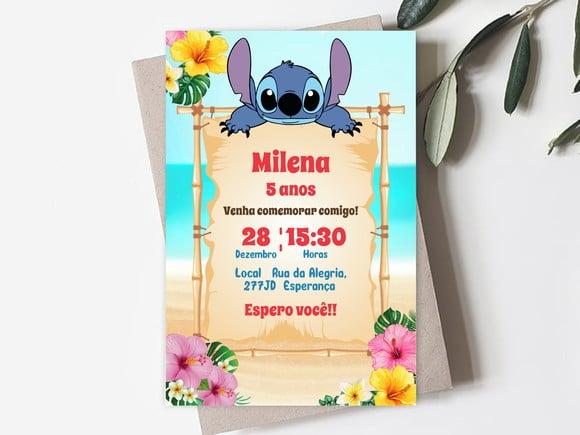 Arquivo Digital Convite Lilo e Stitch (você Edita)