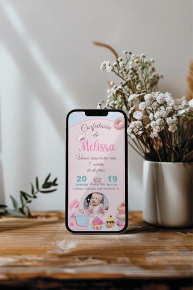 Arquivo Digital Convite Minha Confeitaria (você Mesmo Edita)