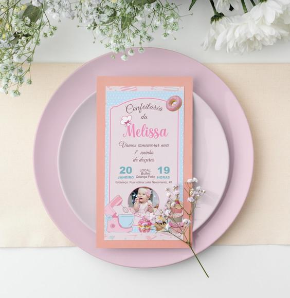 Arquivo Digital Convite Minha Confeitaria (você Mesmo Edita)