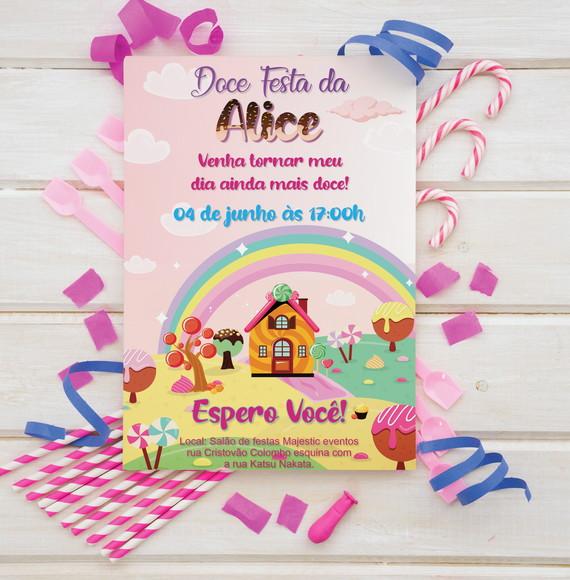 Arquivo digital convite tema Doces (VOCÊ MESMO EDITA)