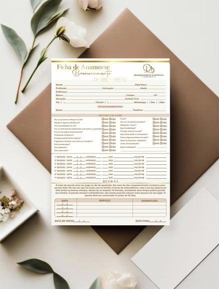 Arquivo Digital Ficha de Anamnese Bronzeamento + Termo