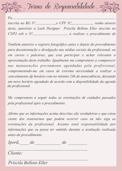 Arquivo Digital Ficha de Anamnese Alongamento de Cílios