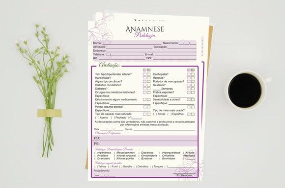 Arquivo Digital Ficha de Anamnese Podologia + Termo de Resp