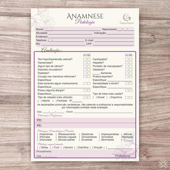 Arquivo Digital Ficha de Anamnese Podologia + Termo de Resp